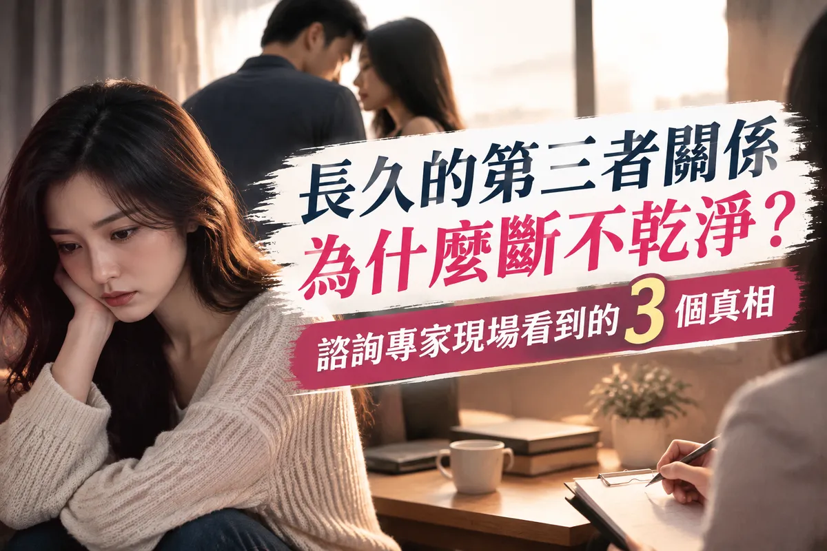 【長久的第三者關係為什麼斷不乾淨?諮詢專家現場看到的 3 個真相】